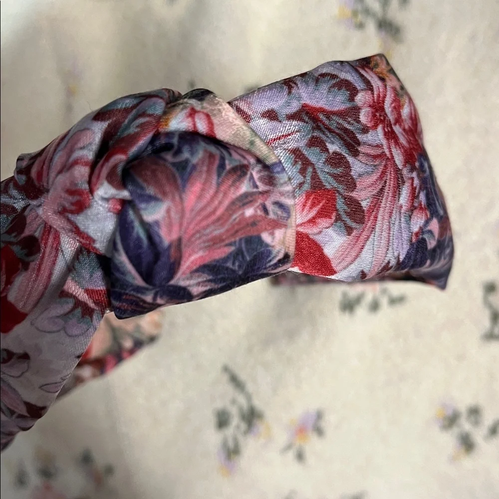 Anthropologie Kachel Everly Floral Print Headband knotted New